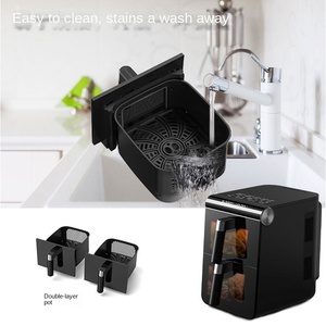 Cesta doble digital, doble cajón, ollas arriba y abajo, elemento calefactor superior e inferior de alta calidad, freidora de aire para el hogar - Product Image 2