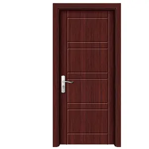 Novo estilo de interior porta de madeira laminada pvc, porta de madeira porta vitre porte en madeira para quarto