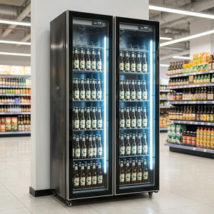 Vitrine réfrigérée commerciale à température unique en acier inoxydable 220V, avec refroidissement par ventilateur et porte vitrée mécanique - Product Image 3