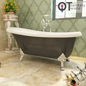 Suministro Directo de Fábrica, Bañera Acrílica Independiente Blanca de Diseño Moderno y Sencillo con Falda Completa para Adultos, Modelo QT-4020 - Product Image 2