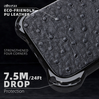 Étui de téléphone en cuir souple mat de luxe pour hommes anti-impact 7,5M, étuis de téléphone en cuir PU TPU de qualité supérieure pour iPhone 14 15 Pro Max