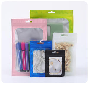 Sac Ziplock Plat en Aluminium Mat Sacs en Mylar Noir Avec Fenêtre Transparente Avec Trou de Suspension - Product Image 2