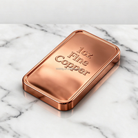 Lingote Cuadrado de Cobre Puro Pulido 999 de 1oz para Inversión