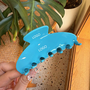 مصنع Qianjin شعار مخصص لون خالص مشبك جيلي من الأسيتات عالي الجودة مشبك للشعر للنساء والفتيات إكسسوارات شعر - Product Image 3