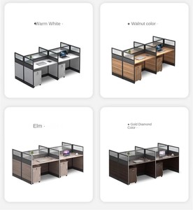Modern <b>Office</b> Furniture Call Center Cubicle <b>Workstation</b>, Partition Computer Desk with Drawer Cabinets for Staff - Product Image 3