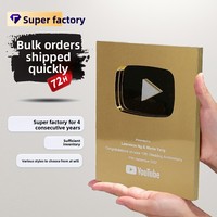 Medaglia in Alluminio di Alta Qualità per Influencer di YouTube, Certificato di Riconoscimento, Targa di Autorizzazione per Franchising, Design Personalizzabile