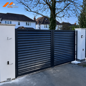 Portail à persiennes réglables en aluminium noir pour l'intimité du jardin, idéal pour les projets de cour extérieure - Vente en gros - Product Image 1
