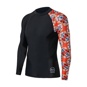 Custom Rash Guard Men Sublimation <b>Printed</b> Wholesale Spandex Rash Guard <b>Surfing</b> Diving Rash Guard Men Compression Shirts - Product Image 4