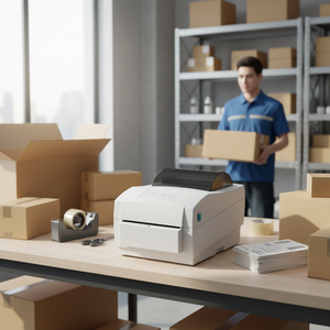 <span class=keywords><strong>Imprimante</strong></span> d'étiquettes 4x6 avec code-barres, coupe automatique, Bluetooth sans fil, USB, LAN, imprimantes thermiques, 203/300 dpi en option - Product Image 1