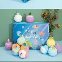 Coffrets Cadeaux de Bombes de Bain pour Enfants Marque Privée OEM, Naturels, Personnalisés, Véganes, Parfumés aux Fleurs, Jouets de Bain Imprimés par Sérigraphie, Boules de Bain Effervescentes