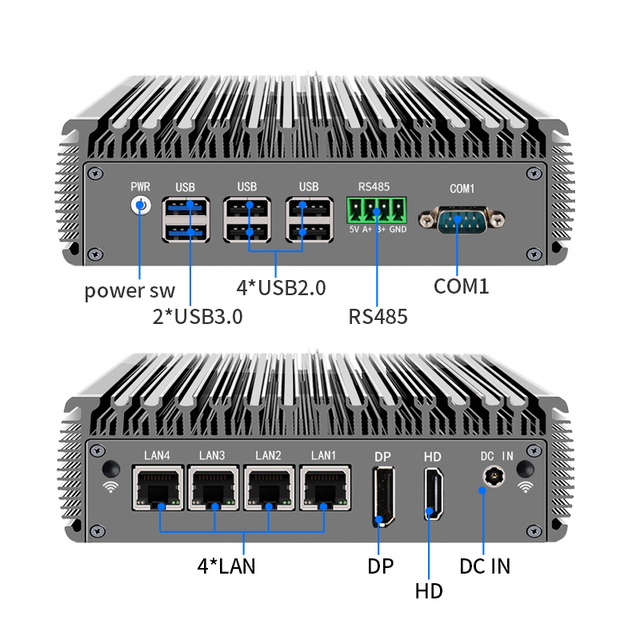 4L-J6H Zoomwin Micro Firewall Appliance J6426 Quad Core 4xi225/i226 NIC Ports DDR4 Fanless Industrial Computer PfSense PC