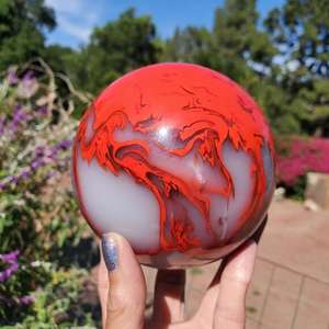 Esfera de Cristal de Ágata Roja al por Mayor, Adorno Artesanal para Decoración del Hogar y Regalos de Pascua - Product Image 6