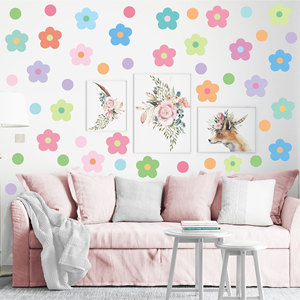 Calcomanía de pared de PVC de dibujos animados pegatinas colorido girasol autoadhesivo decorativo arte de pared pegatina para dormitorio aula - Product Image 1