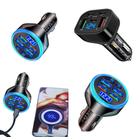 Chargeur de voiture USB-C multi-ports PD 30W tendance avec affichage de la tension pour iPhone, Samsung, téléphones Android – Produits en dropshipping