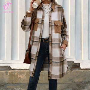 <span class=keywords><strong>Giacca</strong></span> Lunga <span class=keywords><strong>Invernale</strong></span> da <span class=keywords><strong>Donna</strong></span> Loveda, Moda Casual con Motivo a Quadri Spazzolato - Product Image 3