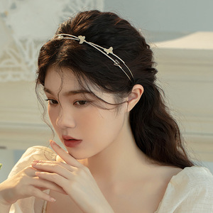 ห่วงรัดผมสำหรับเจ้าสาวทำจากหินเซอร์โคเนียรูปผีเสื้อสองชั้นแบบชาวยุโรปและอเมริกัน - Product Image 1