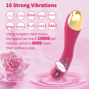 Vibratore Silenzioso per Punto G, Dildo Realistico per <span class=keywords><strong>Donne</strong></span> con 10 Vibrazioni, Massaggiatore per Clitoride, Capezzoli e Vagina in Silicone Liquido Impermeabile - Product Image 4