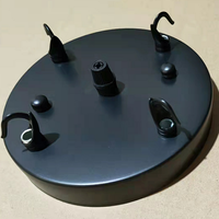 Kit de plafonnier vintage en métal, couvercle multi-plafond, plaque de plafond décorative, base à vis, style économie d'énergie, noir