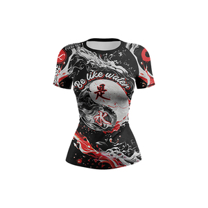 Sublimación de mujer MMA BJJ compresión manga larga Rash Guard Yoga conjunto transpirable secado rápido camiseta pantalones cortos Leggings para mujer - Product Image 2