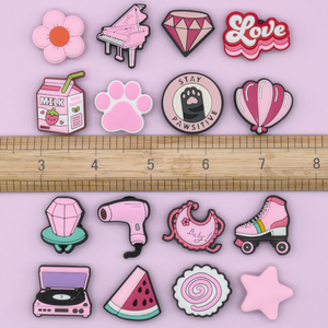 Adornos de Zapatos Rosados para <span class=keywords><strong>Crocs</strong></span>, Broches Estéticos para Zapatos de Niñas y Mujeres, Decoraciones de PVC para Sandalias, Pulseras y Regalos para Fiestas - Product Image 4