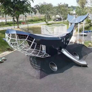 Peralatan Taman Hiburan Luar Ruangan Bentuk Paus Non-Standar, Perosotan Baja Besar, Taman Bermain Anak Luar Ruangan - Product Image 6