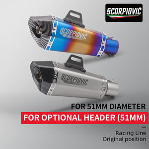 Pot d'Échappement Universel pour Moto 38-51mm CH pour Cbr650 Z900 <span class=keywords><strong>Mt07</strong></span> R3 B10 <span class=keywords><strong>Silencieux</strong></span> de Moto en Fibre de Carbone Véritable - Product Image 2