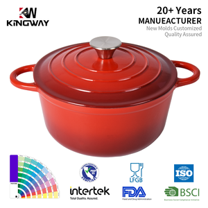 Casserole <span class=keywords><strong>en</strong></span> <span class=keywords><strong>fonte</strong></span> émaillée rouge 20/22/24/26/28 cm pour cuisine et restaurant, <span class=keywords><strong>prix</strong></span> d'<span class=keywords><strong>usine</strong></span> - Product Image 1