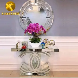 Entry table console living room stainless steel modern furniture console table with marble top console mirror table CT100