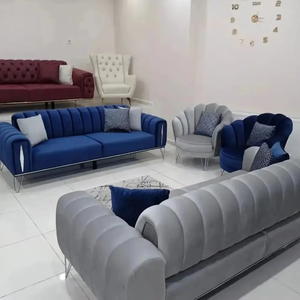 Canapé Chesterfield en tissu <span class=keywords><strong>velours</strong></span> de luxe américain, salon, meubles, cadre en bois, canapé modulaire moderne - Product Image 2