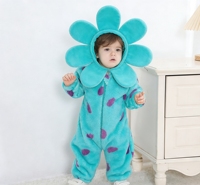 Ensemble pyjama une pièce épais à capuche, manches bouffantes, imprimé animal, fermeture boutonnée, écologique, utilisable quatre saisons