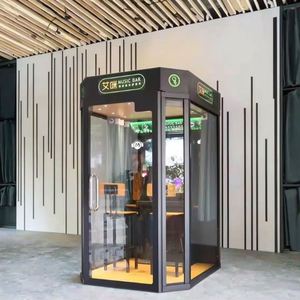 ระบบคาราโอเกะสำเร็จรูปแบบเคลื่อนย้ายได้พร้อมฉนวนกันเสียงสำหรับบ้านพักอาศัย ร้านอาหาร และห้องอัดเสียง พร้อมแท่นวางอุปกรณ์และจู๊คบ็อกซ์ขนาดเล็ก - Product Image 1