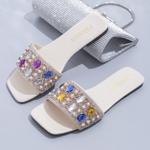 Summer One Line Slippers Water Outdoor Versatile Square Head Fashion Women's <b>Flat</b> Bottom Casual Beach Sandals - Product Image 2