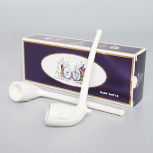 All'ingrosso arpa Royce argilla inglese <span class=keywords><strong>pipe</strong></span> per fumare dritto bianco arpa reale-tradizione secolare intagliato a mano - Product Image 5