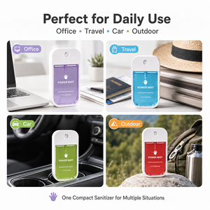 <b>Mini</b> Plastic <b>Spray</b> <b>Bottle</b> Card Style Hand Sanitizer Container Portable Hook <b>Bottle</b> With Logo Printing Business Gift - Product Image 6