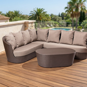 Sofá Seccional en Forma de L de 7 Plazas con Mesa, Sofá de Exterior Tejido, Conjunto de Salón para Patio - Product Image 3
