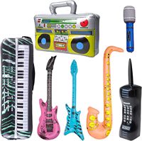 Instruments de musique gonflables : Guitare, Saxophone, Radio, Piano, Microphone, Téléphone portable – Décoration de fête et jouets de fête pour fournisseurs
