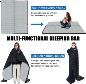 <span class=keywords><strong>Sac</strong></span> <span class=keywords><strong>de</strong></span> <span class=keywords><strong>couchage</strong></span> enveloppant rembourré <span class=keywords><strong>de</strong></span> duvet, <span class=keywords><strong>léger</strong></span>, personnalisable, imperméable, coupe-vent, 3 saisons, pour le camping en plein air, adulte - Product Image 5