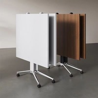 Table de conférence mobile multifonctionnelle extensible, pliable, pour la formation, longue table de bureau, grande table de bureau en mélamine