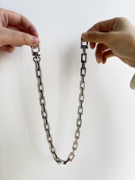 Collier cubain pour femme en acier inoxydable géométrique unique, plaqué or 18 carats, fait à la main pour sac à main DIY