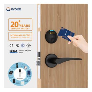 אורביטה 2024 S3479A צבע שחור דגם חדש של מלון מנעול דלת חדר ללא מפתח עם כרטיס לוגו מלון חכם לדלת עץ - Product Image 1