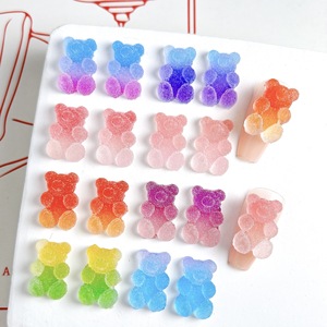 Breloques pour ongles en résine 3D à dos plat, motif oursons gommeux, dégradé rose, rouge, violet, colorées, mignonnes, Kawaii, accessoires de décoration pour nail art et sacs - Product Image 4