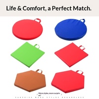 Coussin carré hexagonal en cuir PU portable de style simple moderne pour pique-nique en plein air, camping, utilisation sur chaise