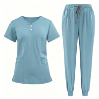 Tenues d'hôpital personnalisées à col en V en polyester, uniformes médicaux, ensembles de blouses d'infirmière à prix abordable