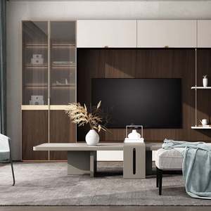 Living Room TV Stand Modern Luxury Cabinet Wall Mounted <b>Floating</b> Wooden <b>Unit</b> Furniture With Projector Storage - Product Image 1