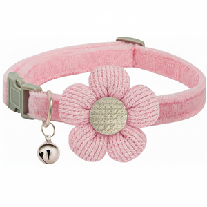 Collar Flor, Camada Cachorro, Collares XS Perros Pequeños con Campana para Niña Niño Pequeño Perro (Rosa) - Product Image 1