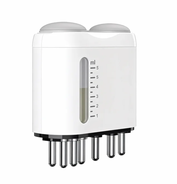 Rechargeable LED Light Therapy Hair Comb Microcurrent Scalp Stimulator Vibrating Massager with Serum Tank