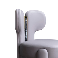 Tabouret de dressing en microfibre à gommage léger italien Tabouret de maquillage de salon design simple moderne Petit dossier Chaise de chambre à coucher