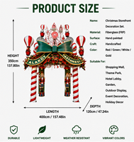 Décoration de Noël géante en fibre de verre BSA : Arche, Colonne Canne à Sucre, Soldat Casse-Noisette – Affichage extérieur pour rues commerciales