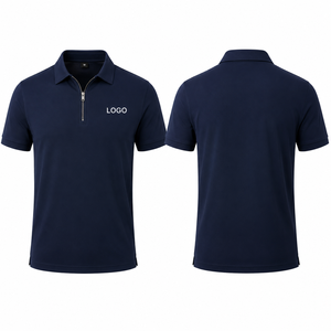 เสื้อโปโลซิป 1/4  สำหรับผู้ชาย เสื้อกอล์ฟแขนสั้นแบบมีซิป  รับผลิตตามแบบ พร้อมสกรีนโลโก้  ผู้ผลิต OEM - Product Image 2