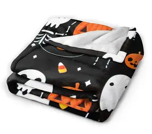 Halloween digital print knit baby throw blanket custom print flannel fleece blanket